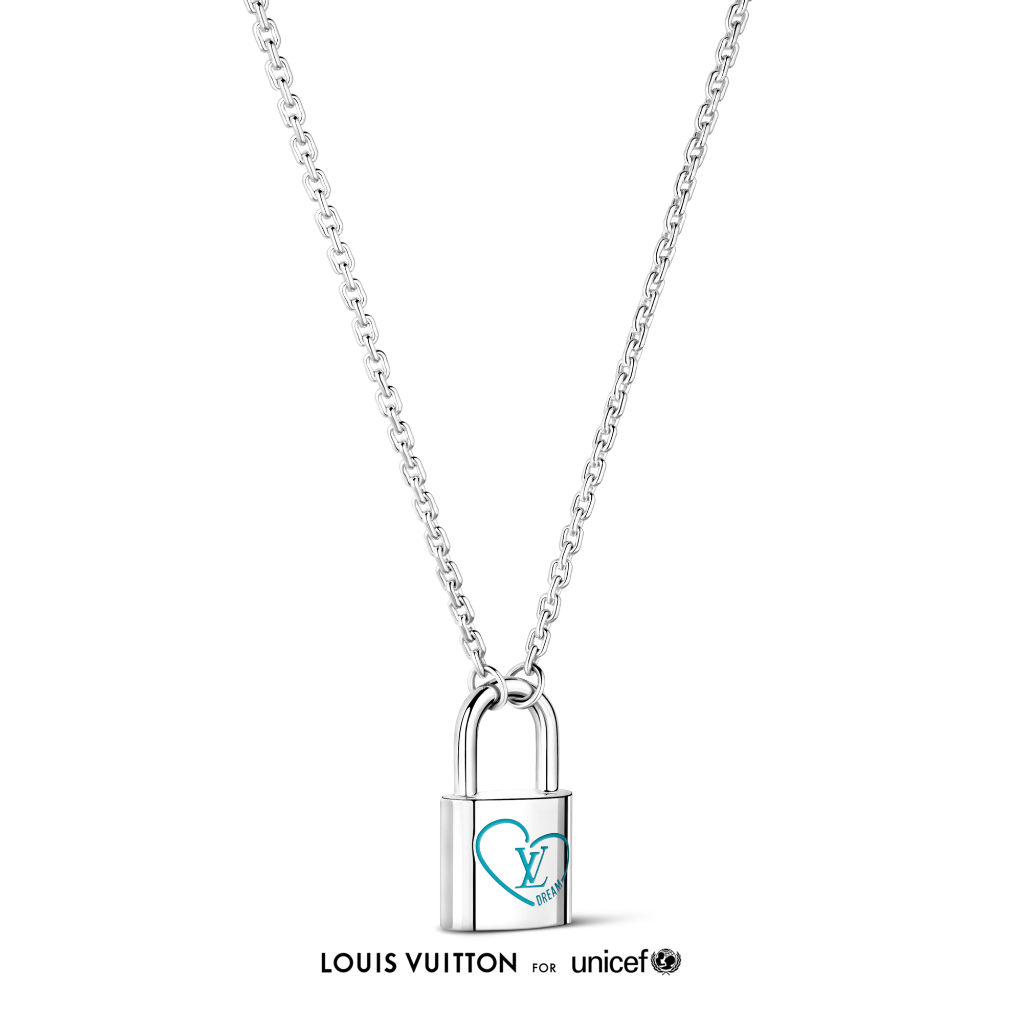 Silver Lockit x Felix Pendant, Silver and Blue Lacquer